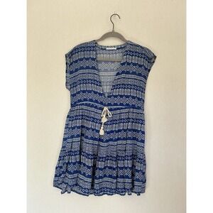 ROBIN PICCONE PARIS Beach Dress Drawstring Soft Jersey Knit Sz: XS‎ EUC